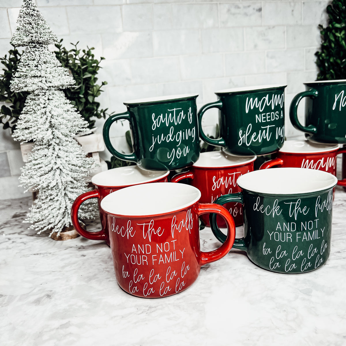 Stylish Holiday Christmas Coffee Mug Sets