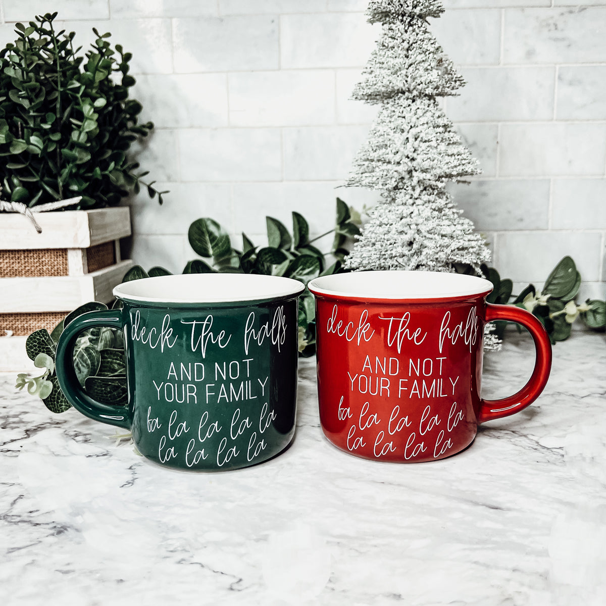 Funny Holiday Coffee Mugs red and green