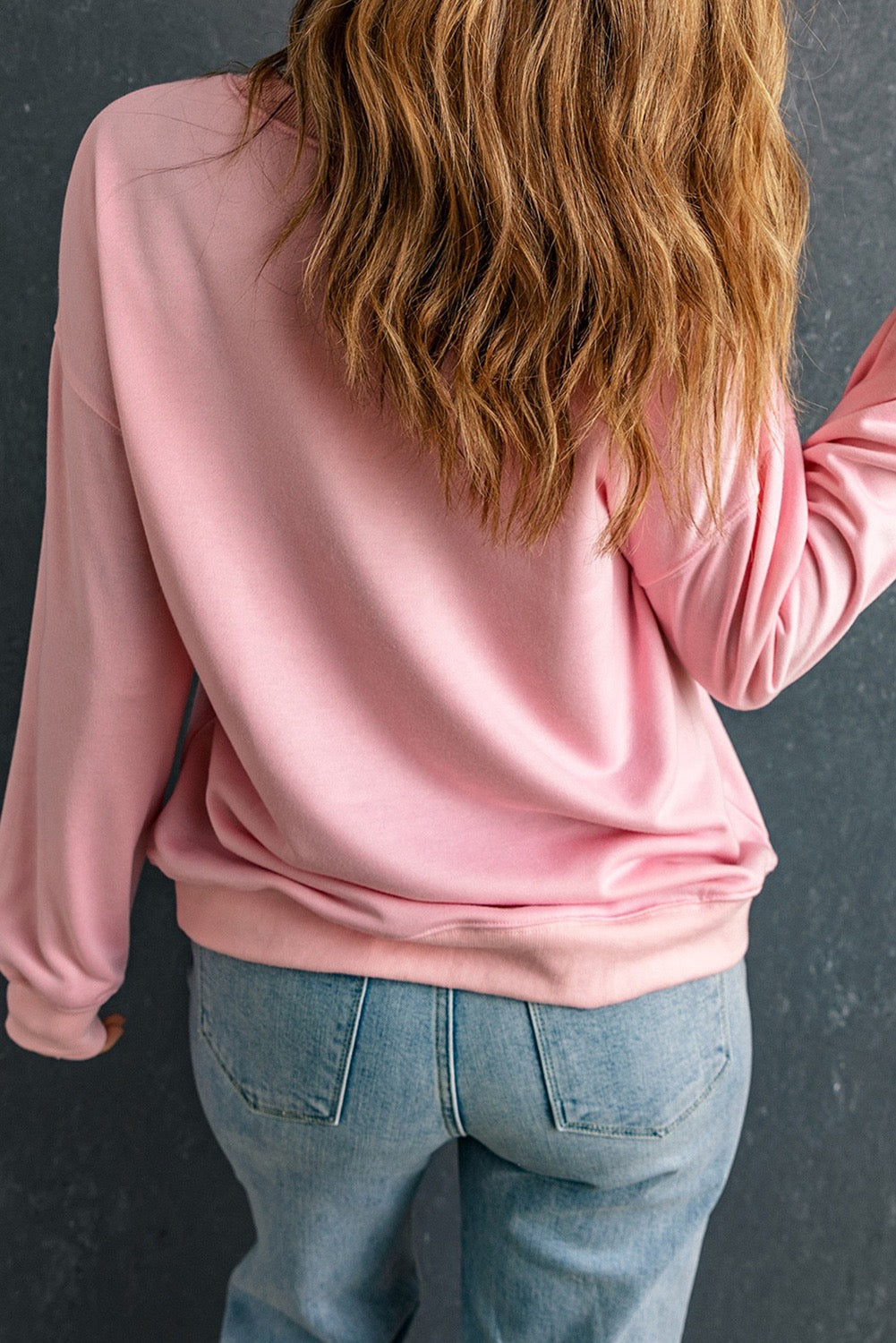 Pink Chenille Patch Sweatshirt RTS