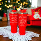 Christmas Coffee Cups with Lid and Straw