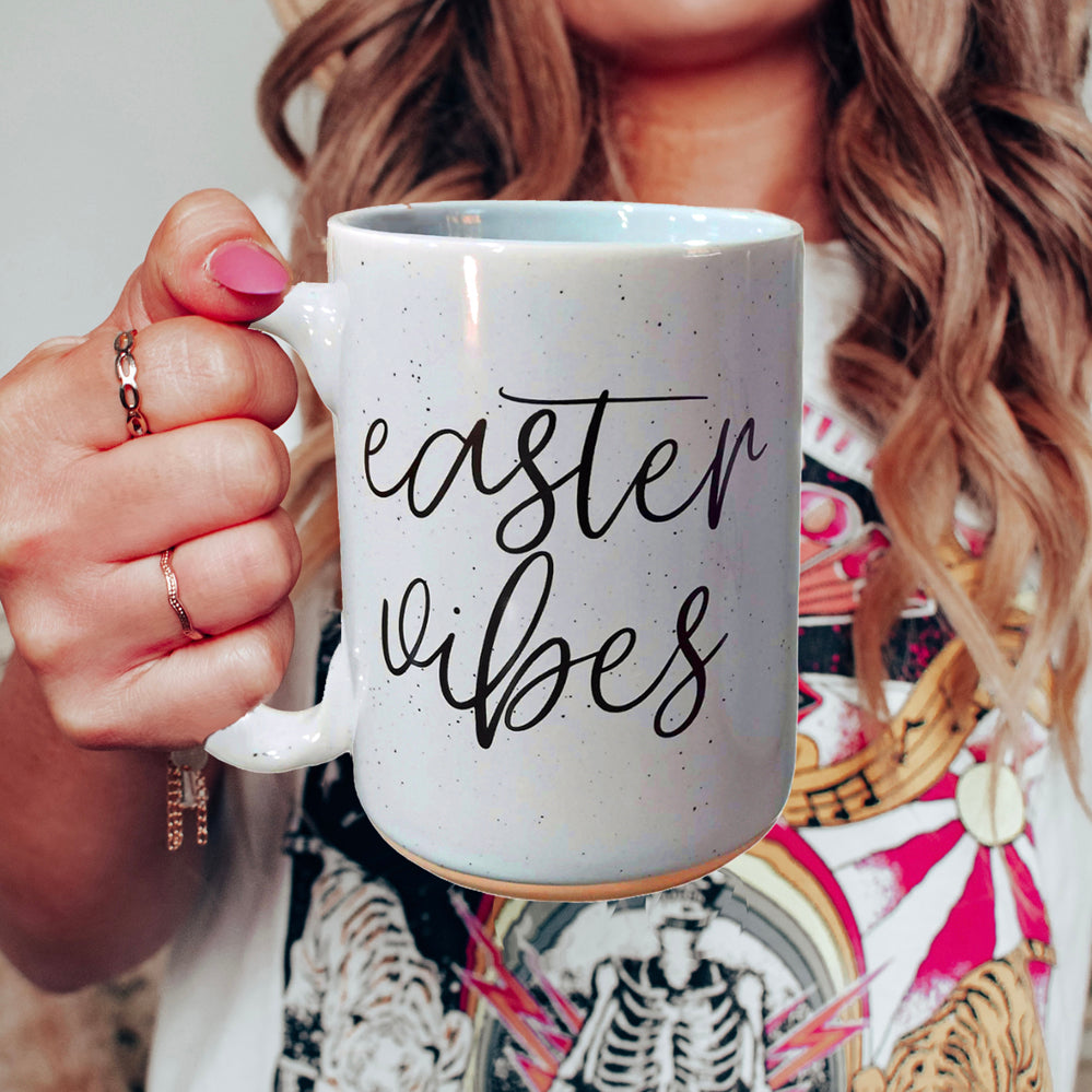 Easter vibes coffee mugs, easter basket gifts for adults