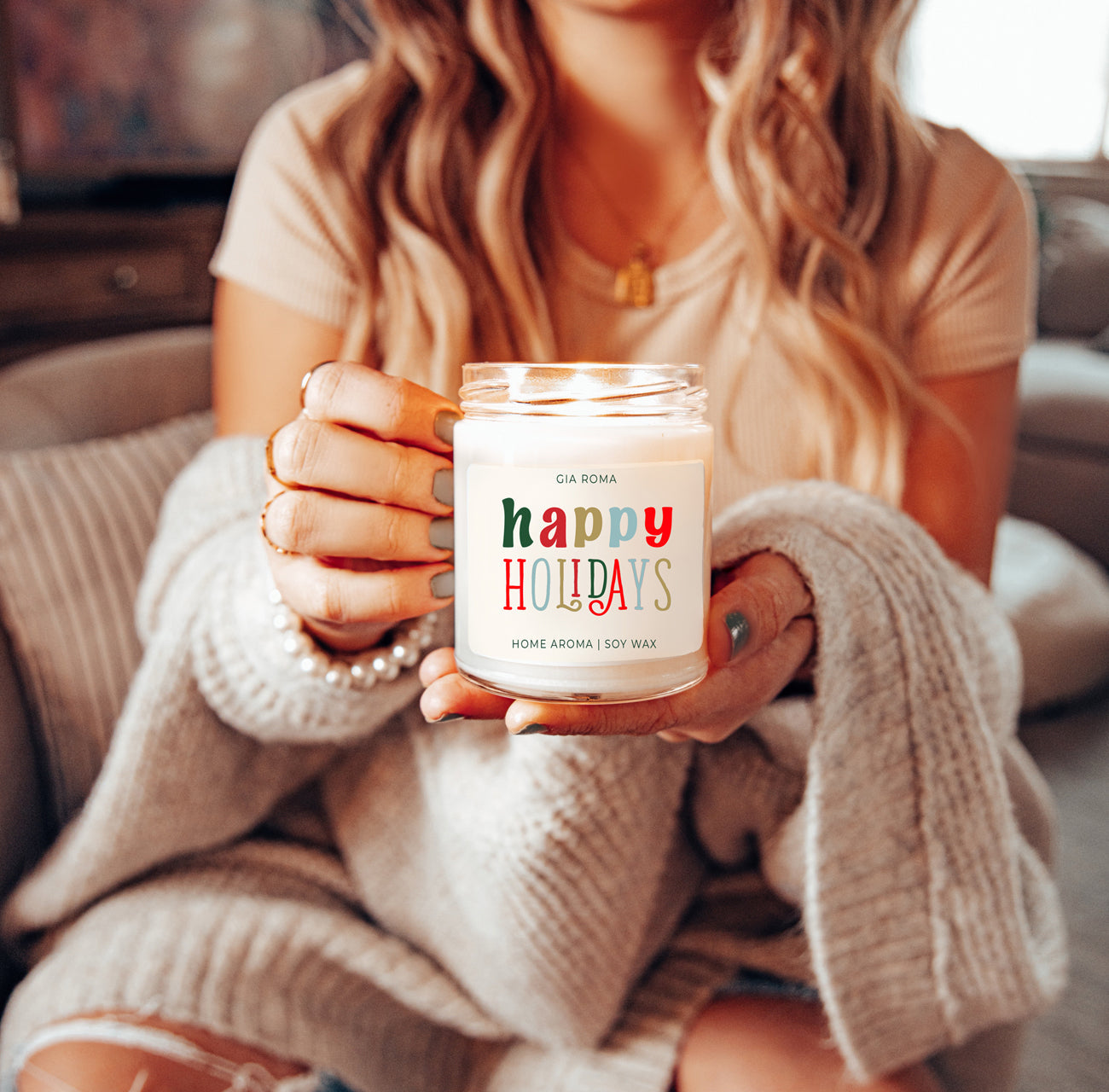 Happy Holiday Candle