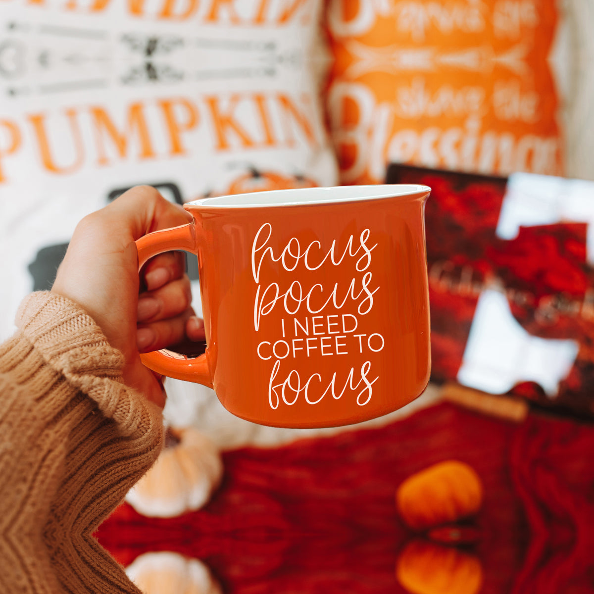 Hocus Pocus Quote Gifts, Funny Halloween Coffee Quotes on Mugs, Orange Ceramic Mug