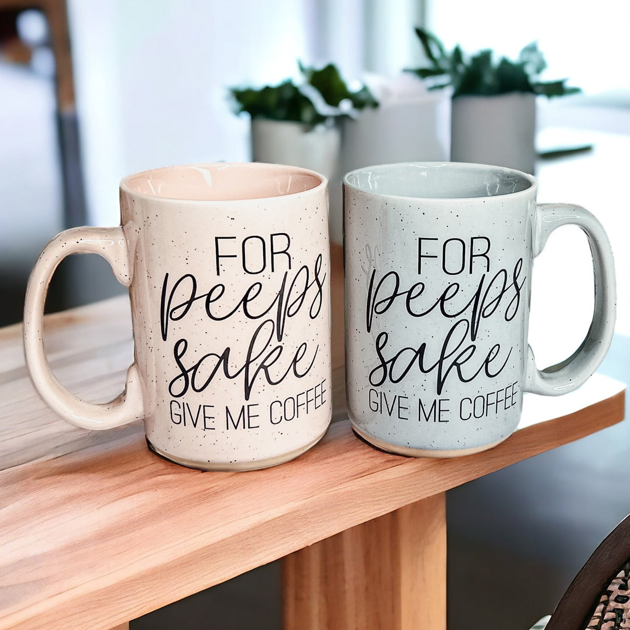 Modern Easter & Spring Coffee Mugs - For Peeps Sake Give Me Coffee 16oz Ceramic Coffee Mug