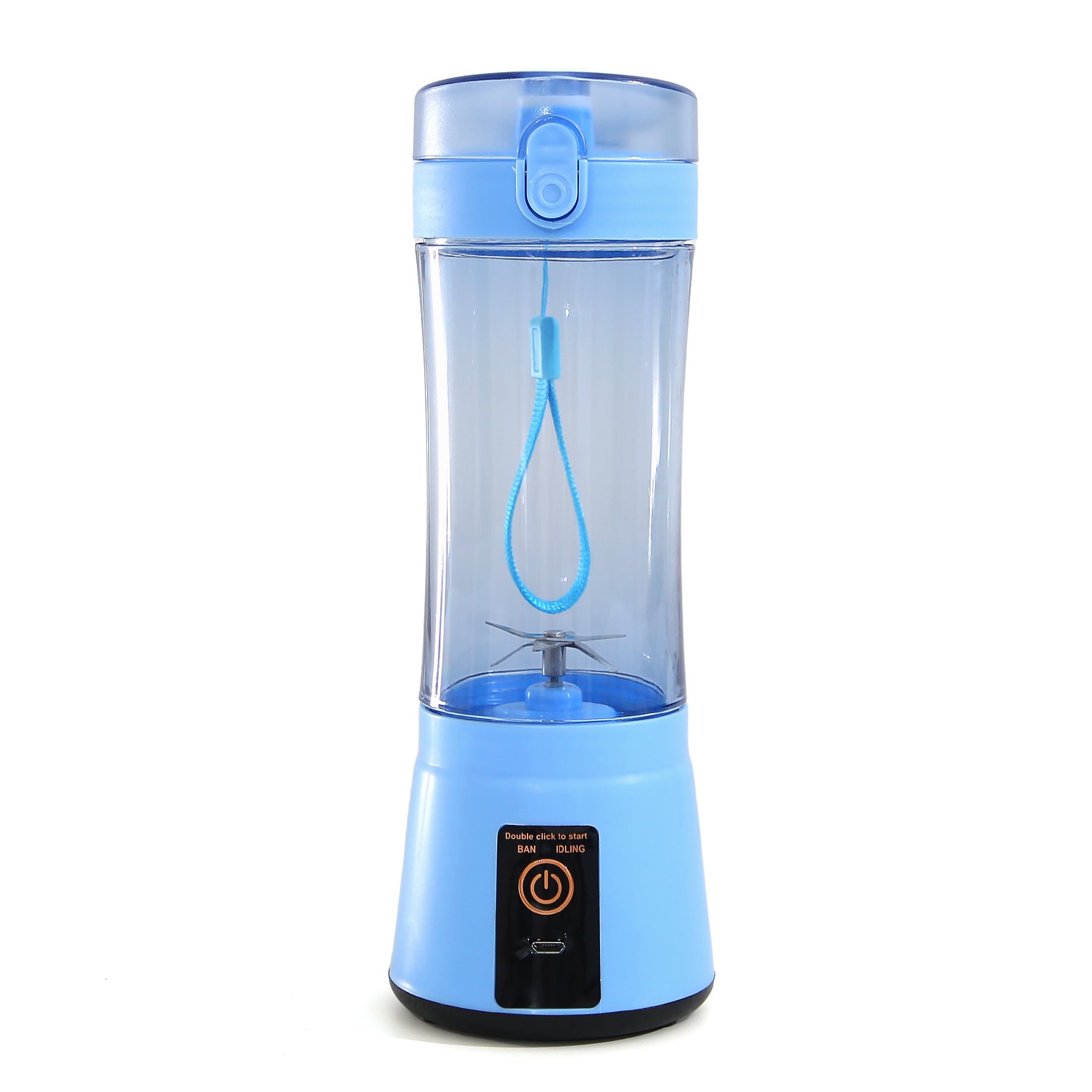 Portable Blender Cup Automatic Small Glass Juice Cup for Travel Sports  Kitchen Blue Single Cup Without Cover