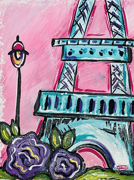 Bonjour Paris - Art Bayou Paint Party schedule your fun today!