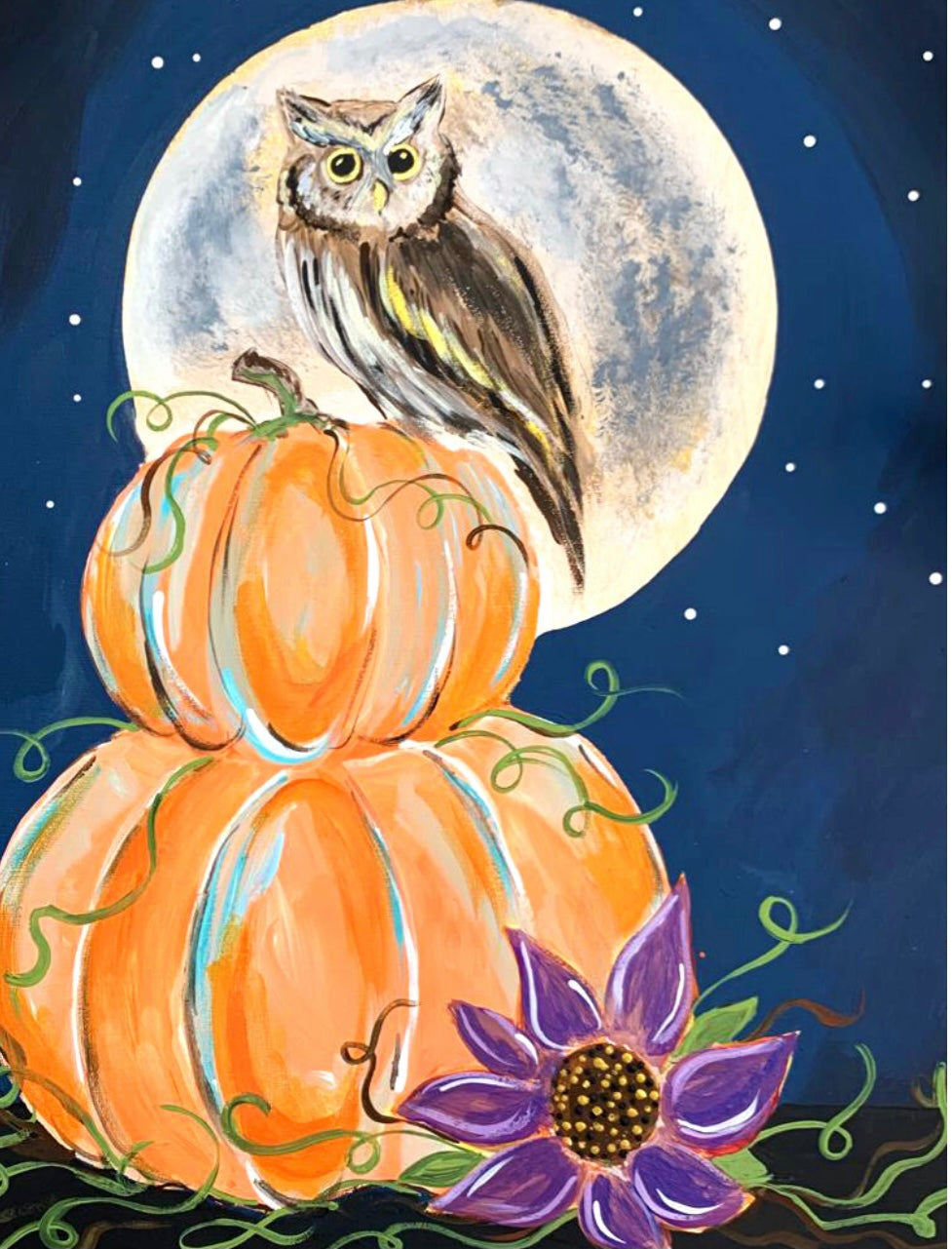 Hootiful Harvest - Art Bayou Paint Party schedule your fun today!
